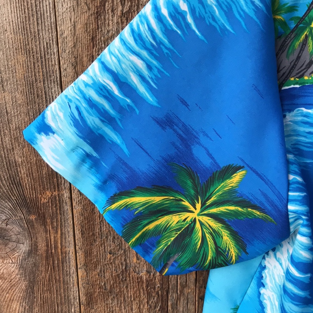 Vtg 70s Kai Nani Hawaiian Made Aloha Shirt, Medium View 6